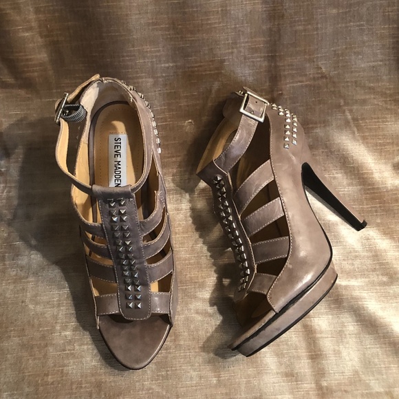 Steve Madden Hailley Studded Leather Cage Sandals - Picture 8 of 11